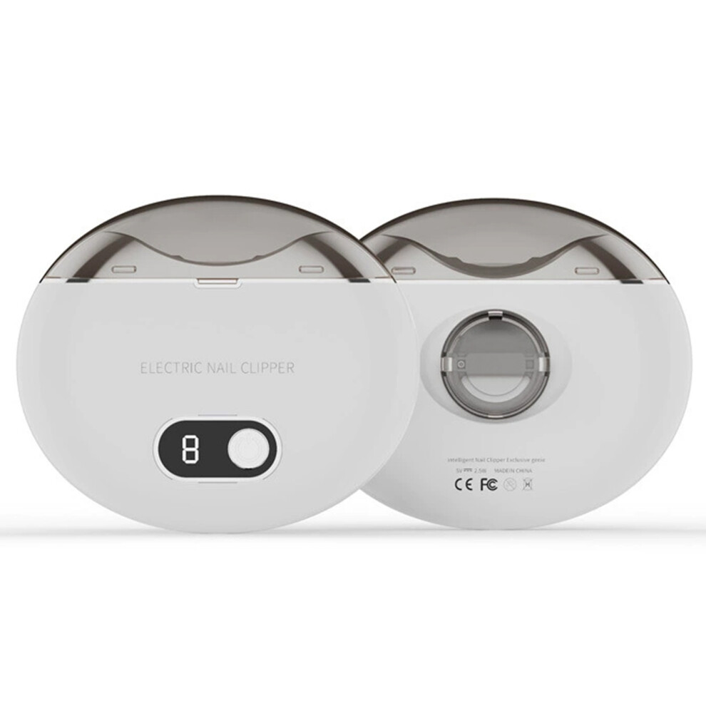 White (White) Electric Nail Clippers With 3-Speed Control And Storage Rechargeable