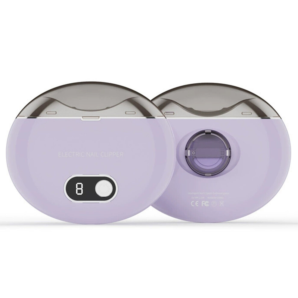Purple (Purple) Electric Nail Clippers With 3-Speed Control And Storage Rechargeable