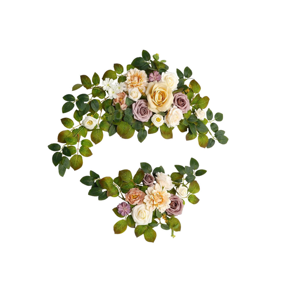 (Champagne) 2x Wedding Arch Flowers Set Artificial Flower for Window Valentines-image-OPC-PJVSTPV-NEW