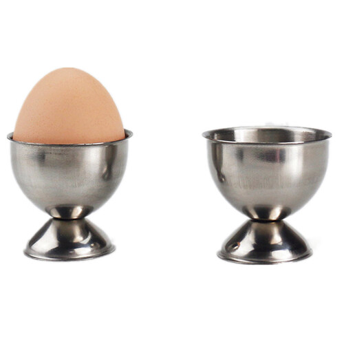 (Silver) Handy Stainless Steel Soft Boiled Cups Tabletop Cup Kitchen Tool 1