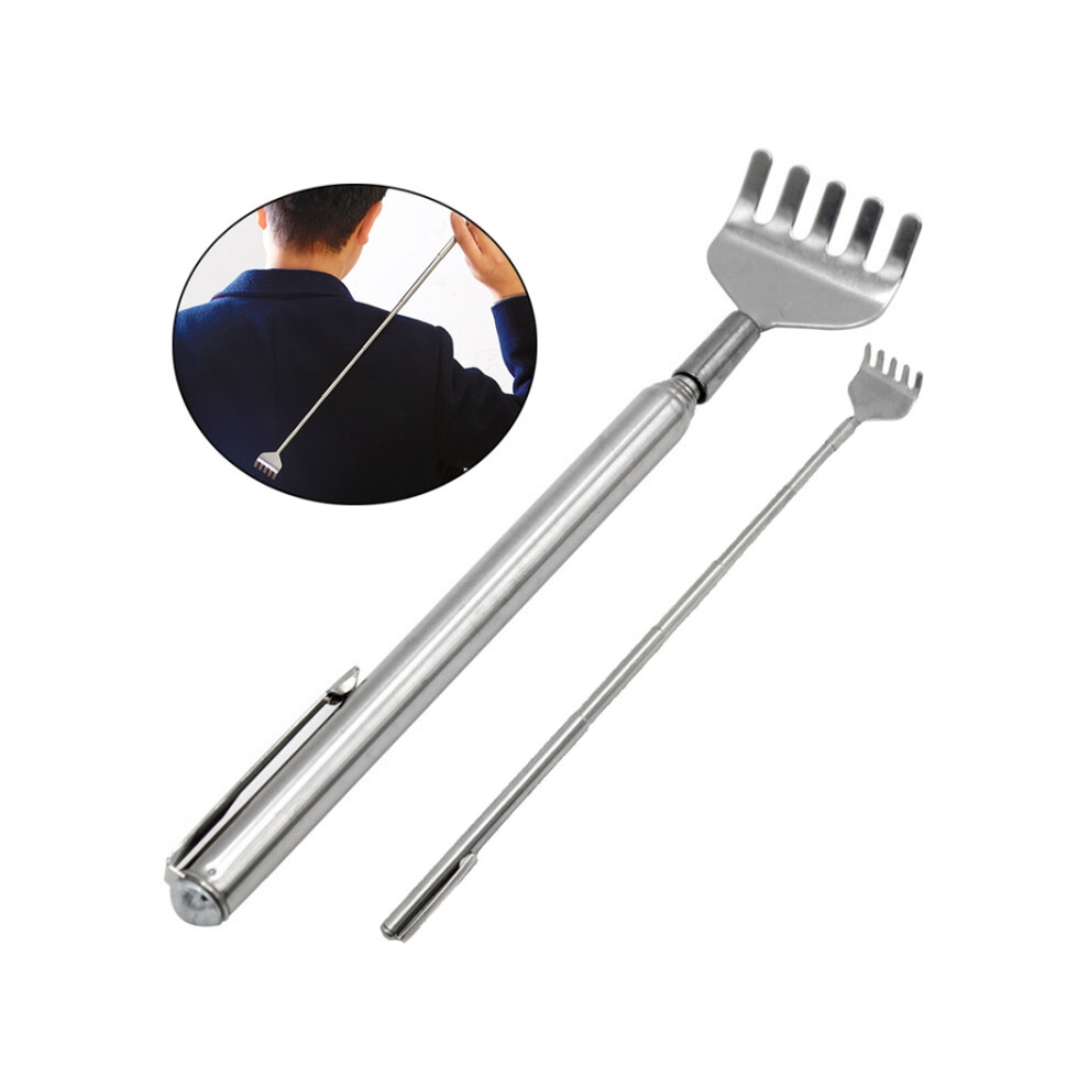 (Silver) Extendable Back Scratcher,Pen Shape Tickles,Pen Shape Tickles