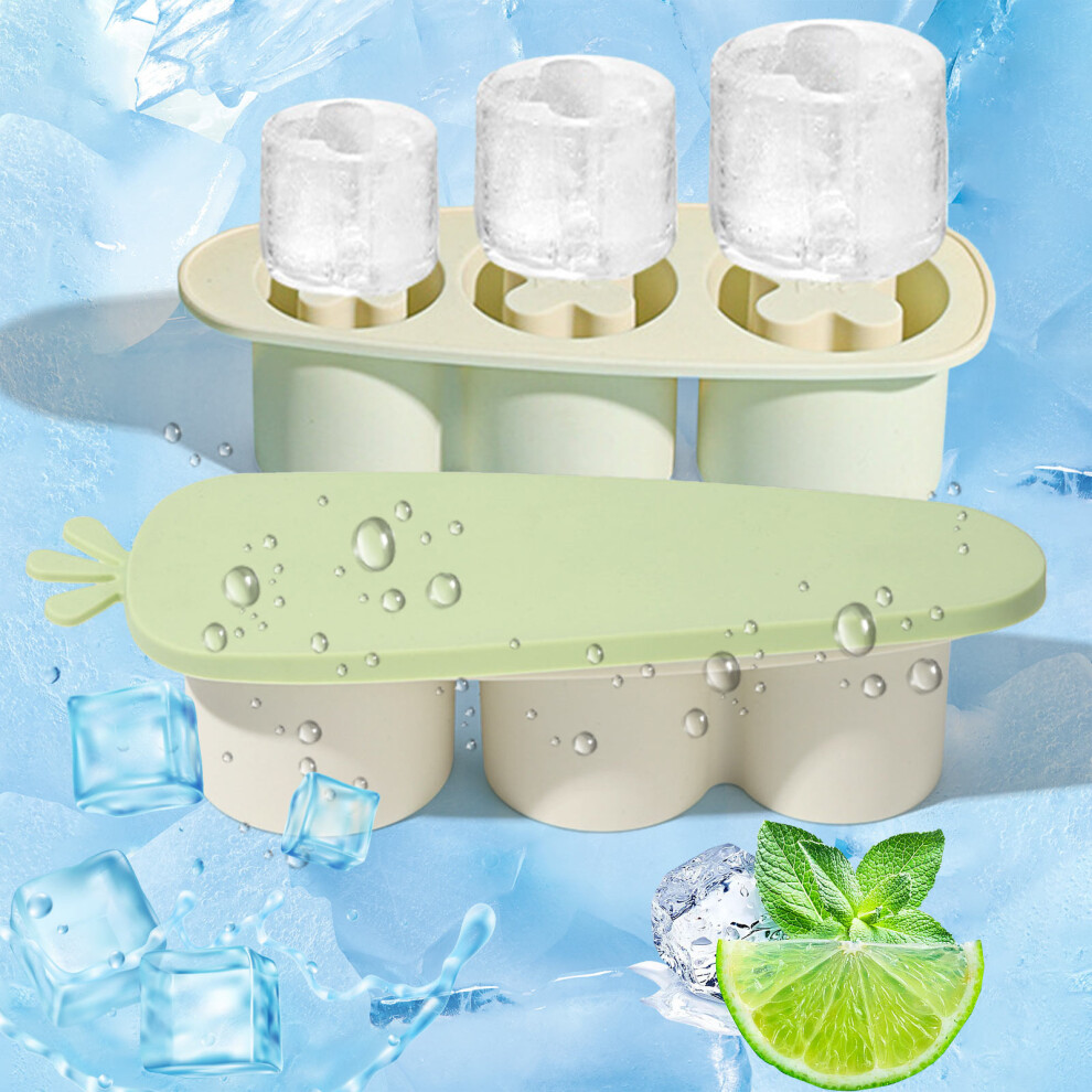 (Green) Ice Tray For Cup Ice Maker With Lid For 30-40 Tumbler For Chilling Whiskey Cocktails Drinks Coffee Easy And Release Ice Maker