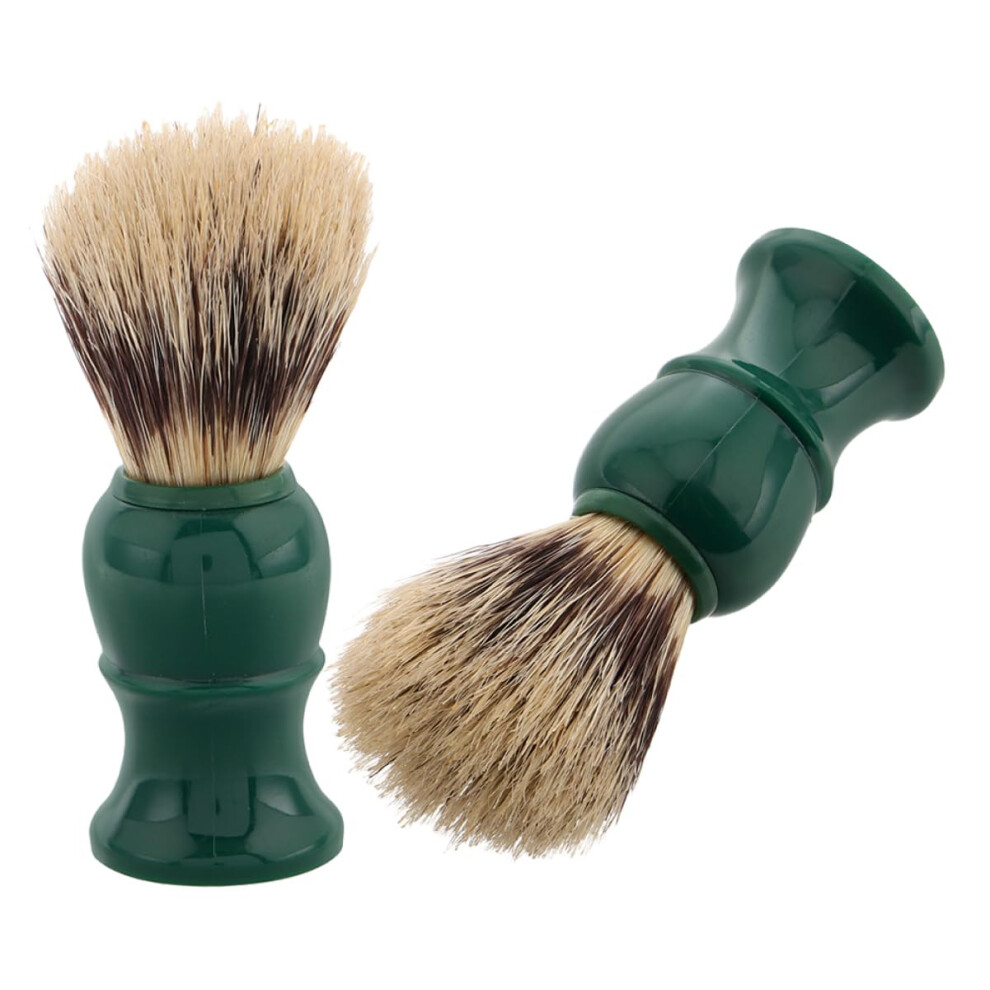 Green Beard Brush Shaving Brush Set 2 Pieces Soft Bristles For Beard Care Mustache Care Hairdressing Supplies