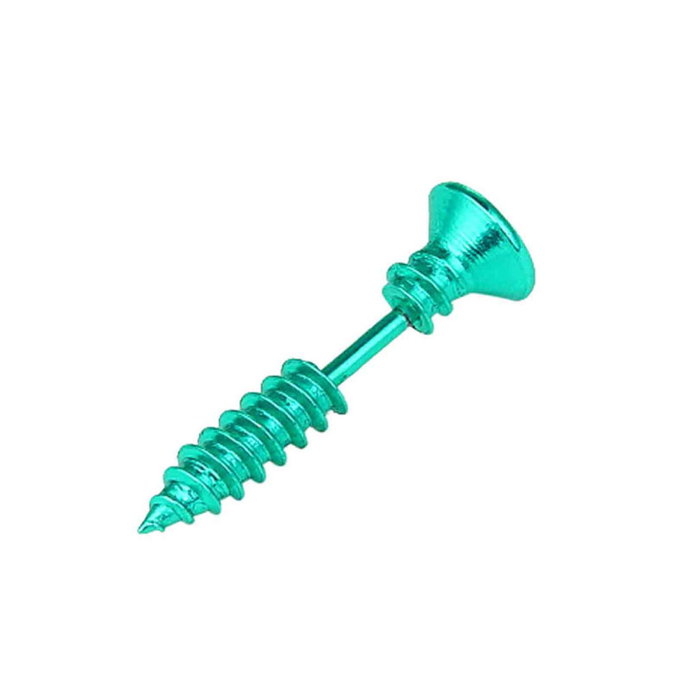 (Green) 1 Pair Unisex Screw Prank Titanium Steel Screw Piercing Personalized Stainless Steel Earrings Ear-image-OPC-PJVT68N-NEW