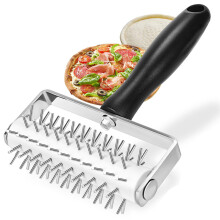 (Black) Pizza Pin Puncher Dough Hole Maker With Plastic Handle Docking Tool For Pizza Pie Bread