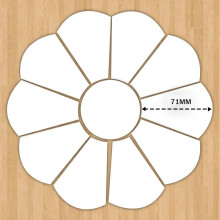 (White) Grandmother's Flower Garden Template Piecing Template