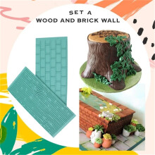 (Green) Cake Decoration Pattern 2pcs Fondant Printing Set