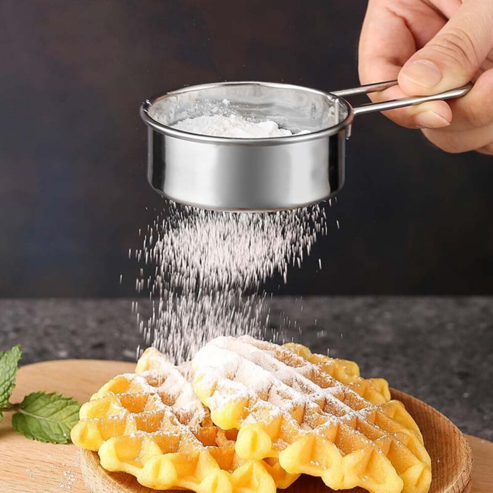 (Silver) 304 Stainless Steel Handheld Mini Flour-image-OPC-PJVT8KT-NEW