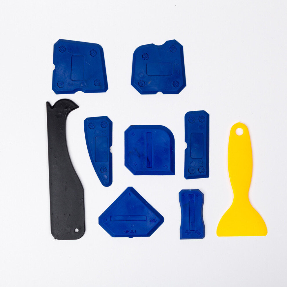 (Multicolor) Sealant Spreader Spatula Scraper Cement Caulk Removal Tool 9Pcs/Set 3041610258341