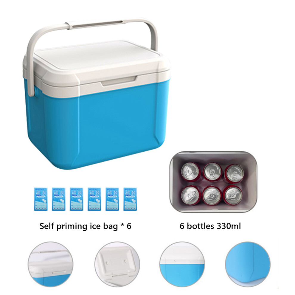(Blue) 5 Liter Camping Cooler - Hard Ice Retention Cooler Lunch Box - Portable Small Insulated Cooler