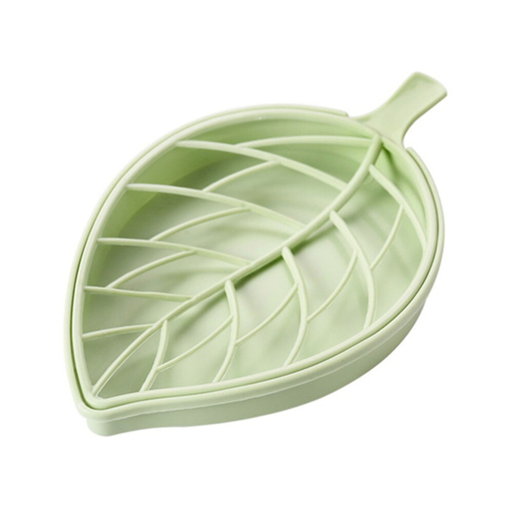 (Green) Leaf-Shaped Soap, Plastic Draining Soap Box, Soap, Bathroom-image-OPC-PJVT9VJ-NEW