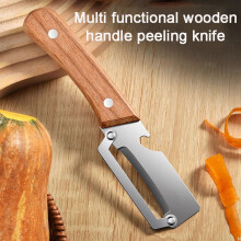 (Brown) Kitchen Multifunctional Vegetable Peeler Thickened Stainless Steel Peeler Kitchen Specific Potato Peeler