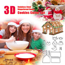(Multicolor) Christmas Stainless Steel Cake Merry Christmas Decoration For Home