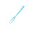 (Blue) 50pcs Fruit Fork Disposable Plastic Fork Two Tooth Fork Dessert Cake Fork 2