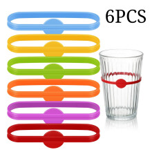 (Multicolor) 6PCS Wine Cup Glass Markers Party Goblet Wine Drinking Cup Marking Tags