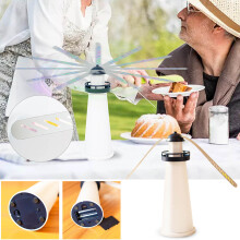 (Multicolor) Portable & Automatic Fly Fan Household Mosquito Repellent Repellent Fan Double Leaf Fan (Without Battery)