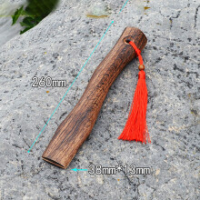 (Brown) Wooden Axe Handle Spare Axe Handle Red Rope Luck Axe Handle