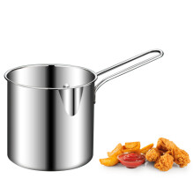 (B) Mini Fryer Pot Stainless Steel USA Style Oil-saving Small Fryer With Strainer Filter Skimmer Oil Mini Fryer For Frying Chicken Legs