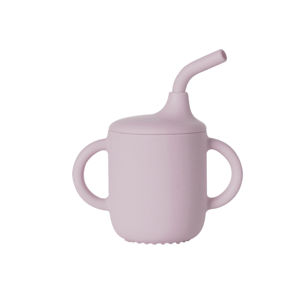 (HT) Silica Gel Toddlers Sippy Cups With Straw And Handles Non Spill Sealing Baby Straw Cup Removable Baby Training Cup Toddler Drinking Cup