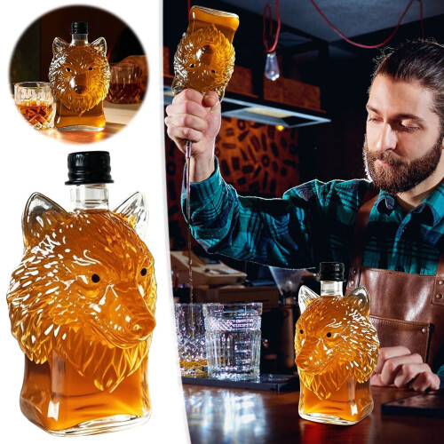 (Multicolor) Wolf - Crested Whiskey Bottle