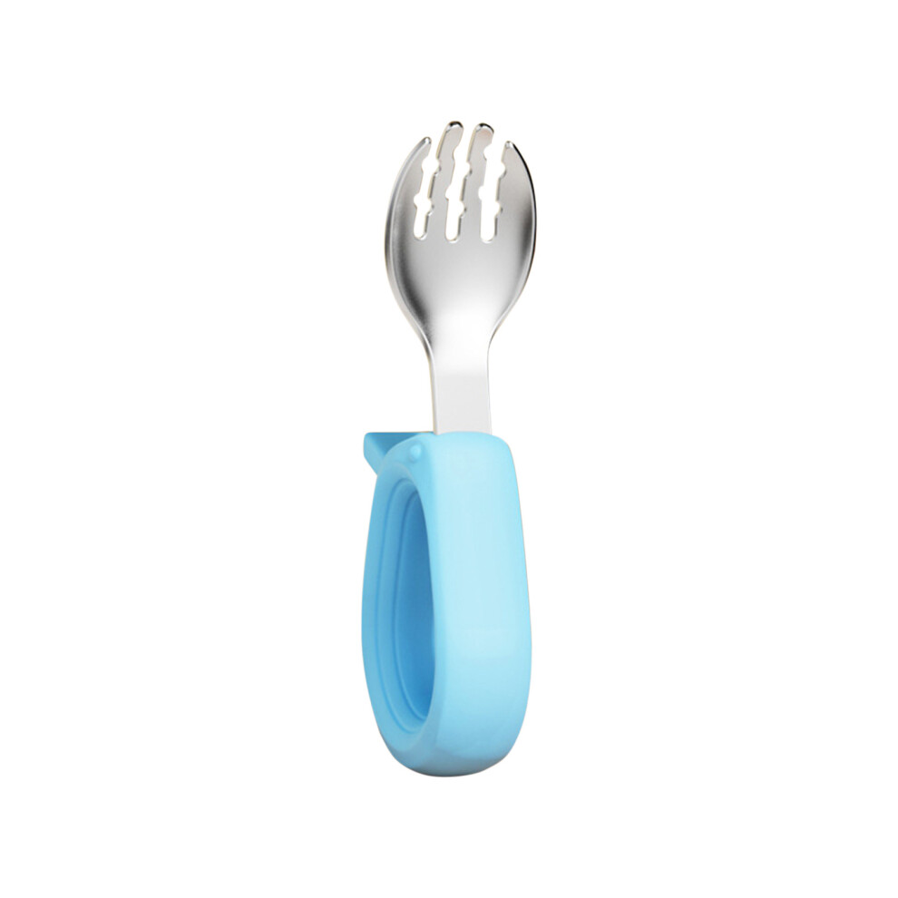 (Multicolor) Short Handled Fork Spoon 316 Stainless Steel Elbow Training For Children's Tableware Learning To Spoons And Complementary Food