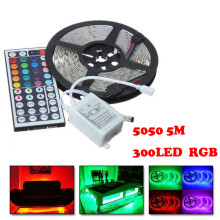 (Black) 5M RGB 5050 300 LED Strip light SMD 44 Key Remote Full Kit