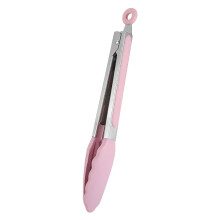(Pink) Kitchen Tongs, 9-Inch Cooking Tongs With Tips, Non-Stick Food Tongs With Heat Up To 480F, 304 Stainless Steel