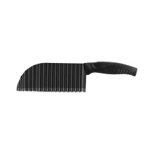(Black) Crinkle Cutter For Veggies Potatoes, Crinkle Knife For Chopping Cucumber Fruit, Knife Stainless Steel French Fry