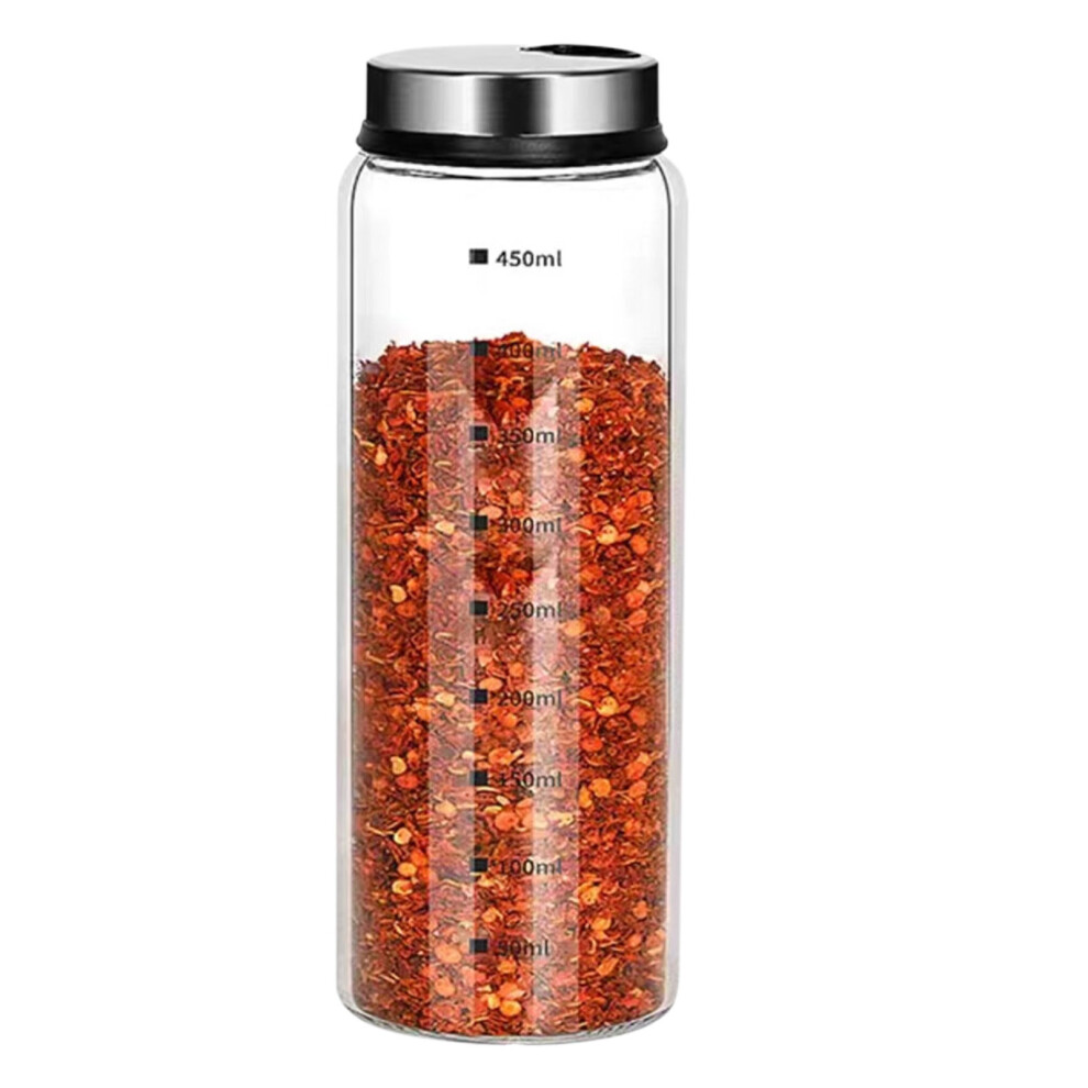 (XL) Pepper Shakers With Adjustable Outlet Holes Clear Glass Shaker Bottles Spice Seasoning Cans For Kitchen Decor