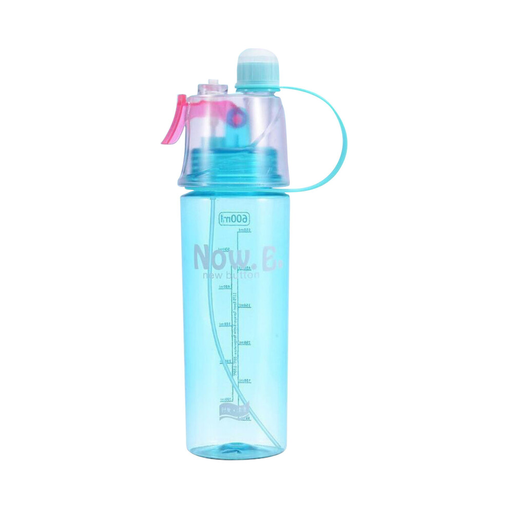 (Blue) Sports Outdoor Spray Water Bottle Water Bottle, Easy To Carry Water Cup 600ml-image-OPC-PJVTKTJ-NEW