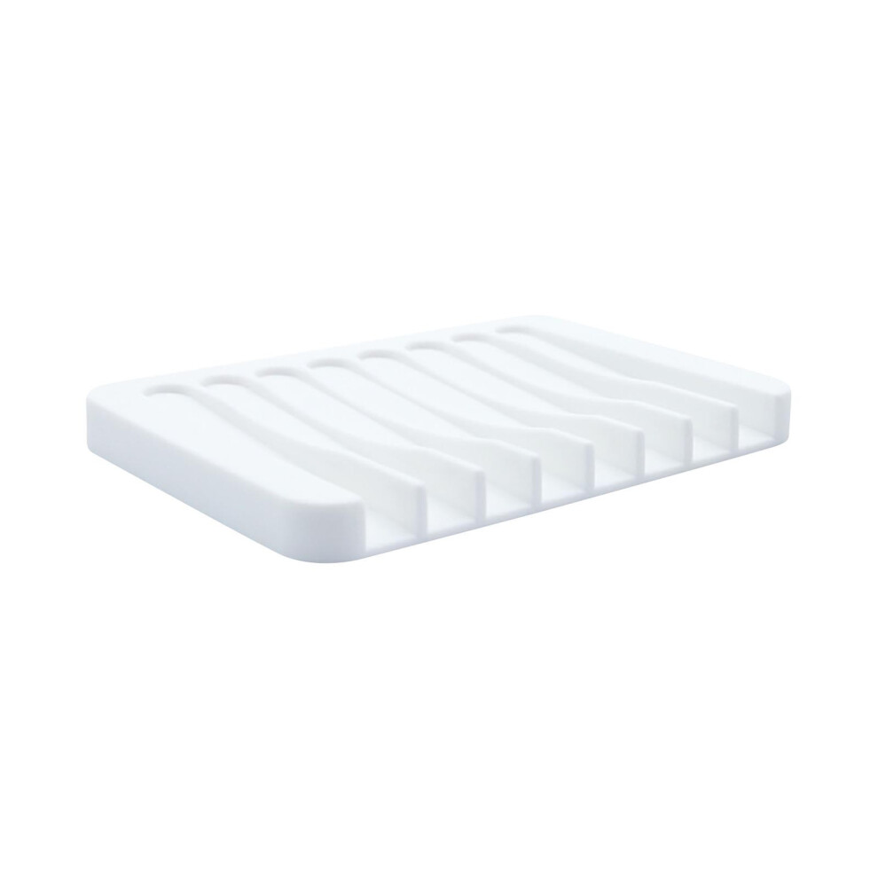 (White) Silicon Kitchen Bathroom Flexible Soap Dish Tray Soapbox-image-OPC-PJVTN77-NEW