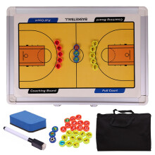 Football Tactics Board and Basketball Coaching Board Set with Magnetic Clipboard, Markers, and Coaching Strategy Tools