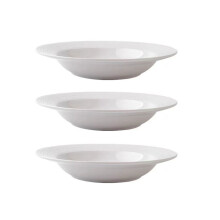 (C) Pure White Design Household Western Food Plates, Pasta Plates, Hotel Restaurant Tableware, Meal Plates, Dish Plates