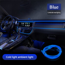 (Blue) Car Cold Lamp Interior Guide Led Lamp EL Luminous Line 5 Meters + Lighter Car Decorative Lamp