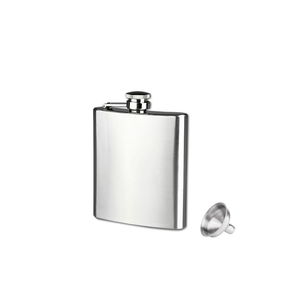 (Silver) 7oz Stainless Steel Pocket Hip Flask Whiskey Liquor Screw-image-OPC-PJVTSGN-NEW