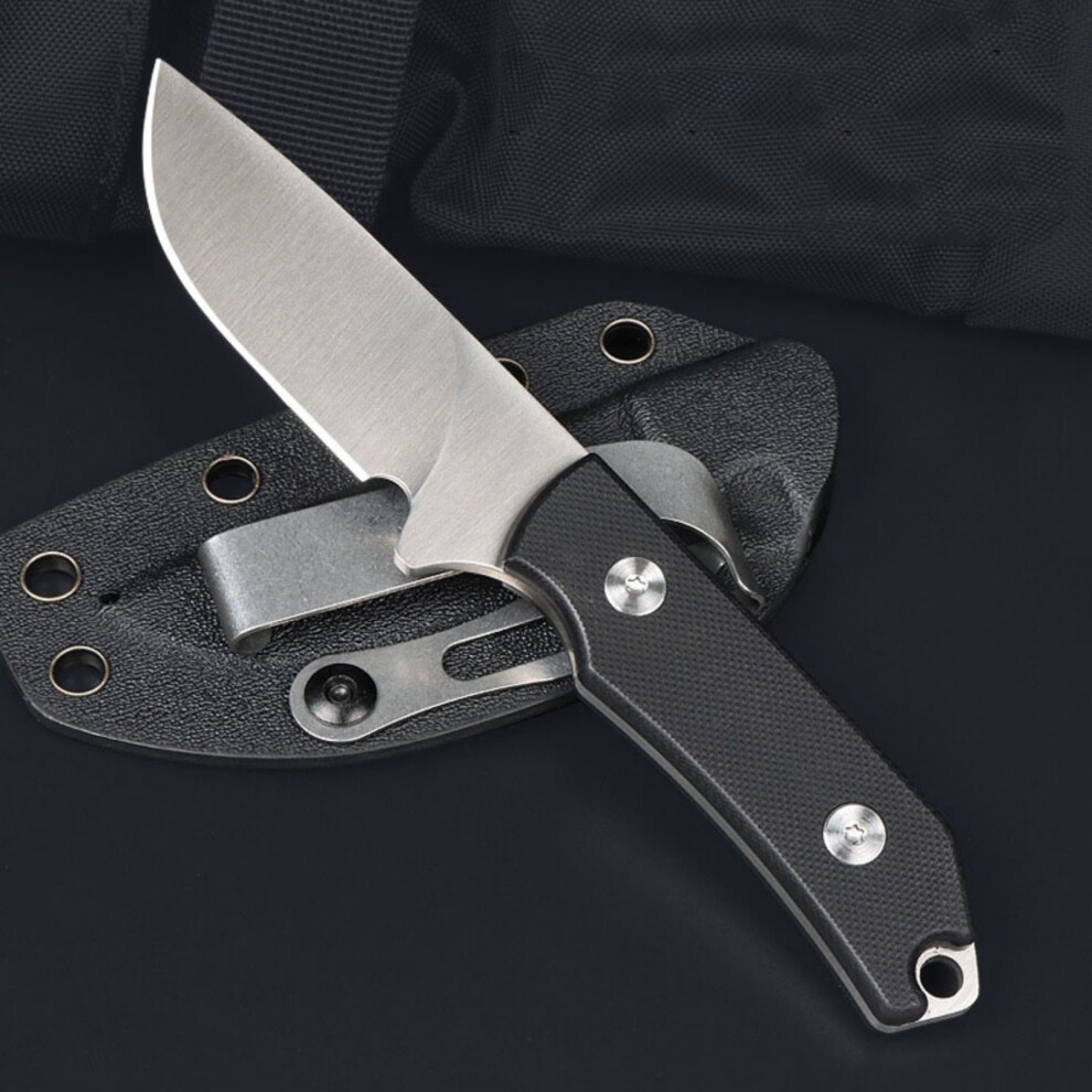 (Black) Small Fixed Knife Steel Blade And Handle With Sheath Fixed Knife Knife For Men Women Outdoor Hiking Camping Knife