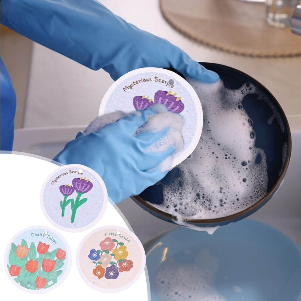 (Multicolor) Compressed Wood Pulp For Dishwashing Magical Absorbent Towel Sponge Brush For Cleaning Pots-image-OPC-PJVTT68-NEW
