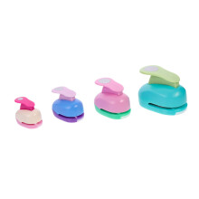 4-Piece Paper Punch Set Handheld Craft Punches for Scrapbooking and DIY Projects Random Colors Round Shapes