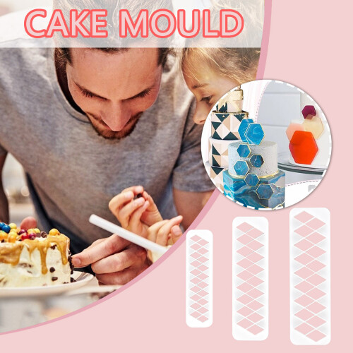 (Multicolor) Geometric Figure Cake Cutting Multifunctional Cake Cutter Cake Decoration