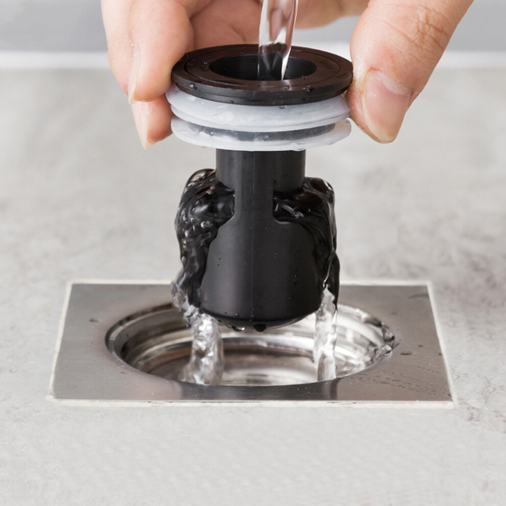(Black) Kitchen Toilet Sewer Deodorant & Insect Proof Core Floor 3041610262355