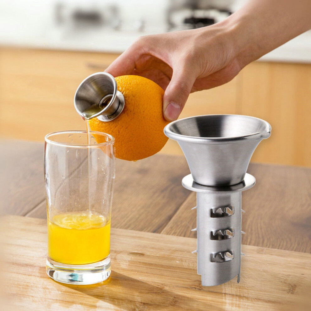 (Silver) Kitchen Fruit Tool Lemon Orange Juicer Stainless Steel Manual Drill-image-OPC-PJVTYBG-NEW