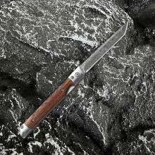 (A) Damascus Pocket Knife Survival Knife Sandalwood Handle Folding Knife Outdoor Folding Knife