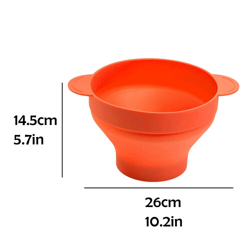 (Orange) Popcorn Bucket Microwaveable Popcorn Maker Foldable Popcorn Maker 2
