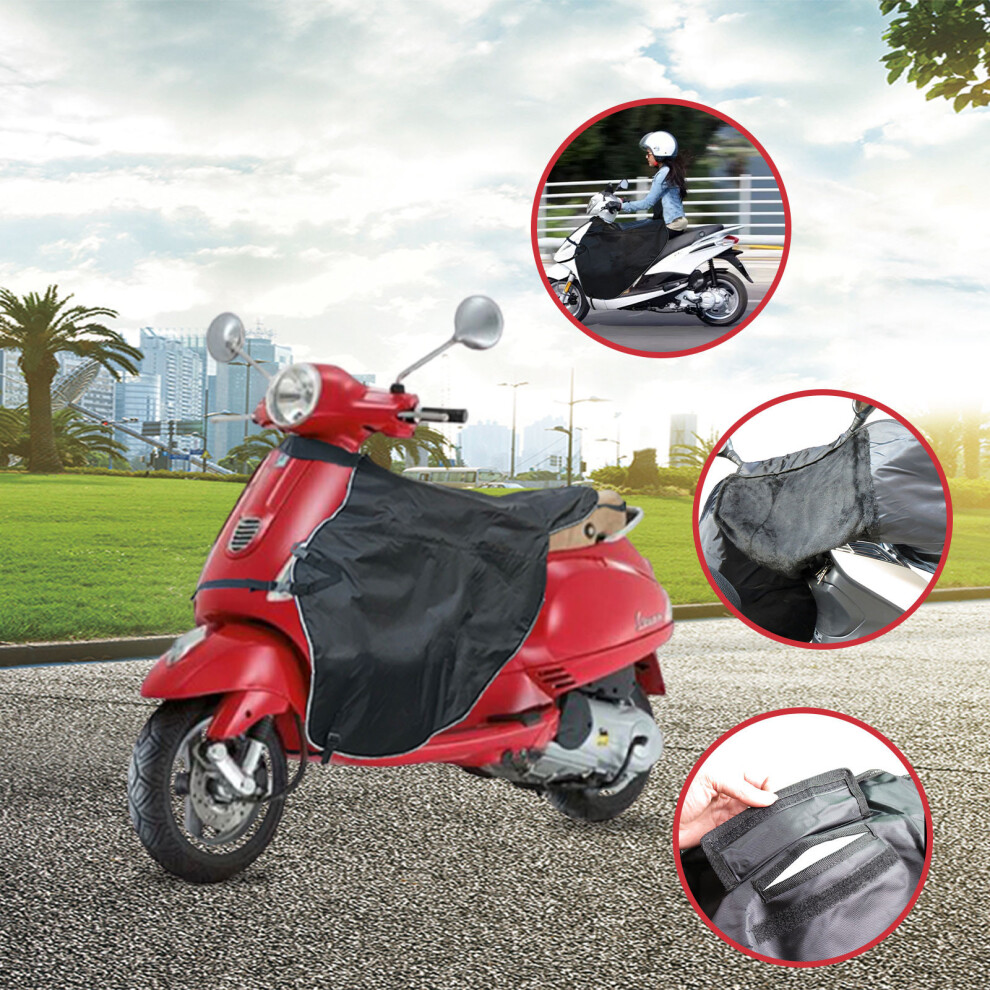 (Black) Apron Cover Universal Motorcycle Protective Cover Reflective Strip Black 3041610249837