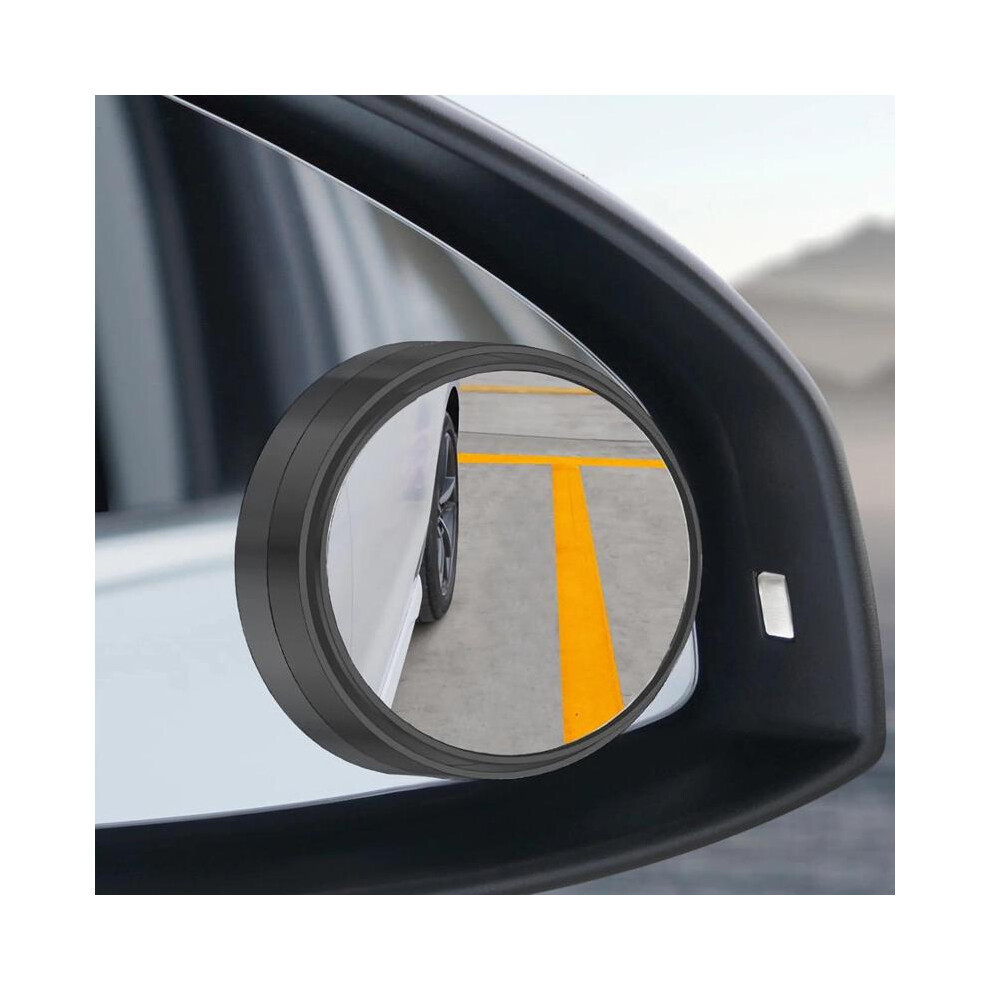 (Signal 2Pcs/Set) Car Rearview Mirror, Round Car Rear View Mirror, 360 Rotatable Car Rearview Mirrors, Car Side Mirror, Car Exterior Accessorie Black 3324542920761