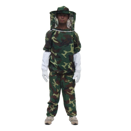 Beekeeping Protective Veil Suit Beekeeper Smock Anti-Bee Hat Keeping Gloves 1