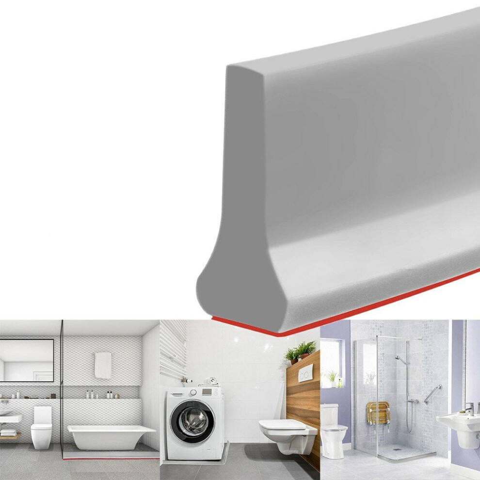 (50Cm) Flexible Tpe Water Retaining Strip Bathroom Wet Dry Separation Shower Barrier Strip Sanitary Partition Water Strip 9078193141344