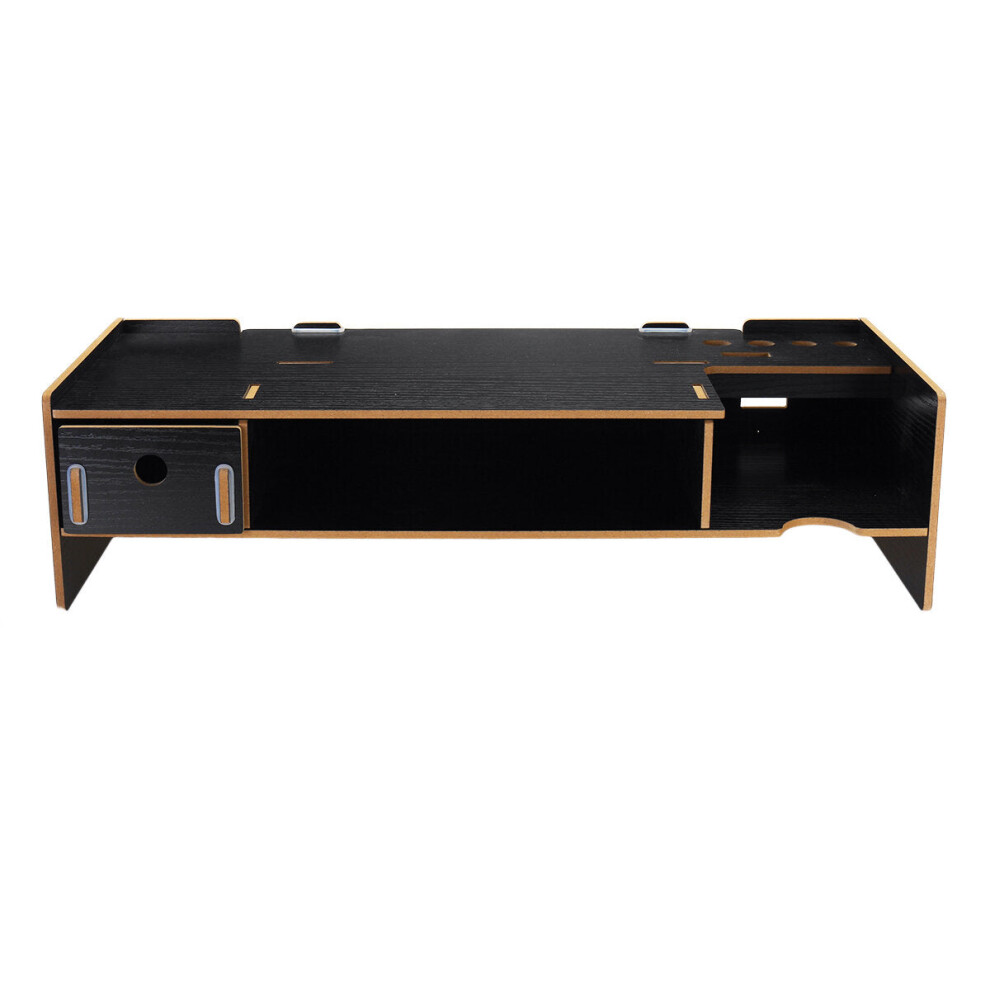 (Brown) Computer Monitor Stand Laptop Riser Stand Base Desktop Organizer Storage Shelf Bracket For Home Office Brown 8727971581575