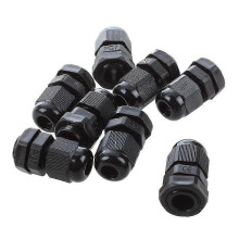 8 PCS PG7 Schwarz Kunststoff Wasserdicht Kabelverschraubung Stecker 3-6,5mm