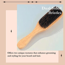 (Multicolor, L) Double-sided Horse Mane Hair Beard Brush, Professional Beard Styling Comb, Heatless Haircare & Styling Comb for Beard Shaving, Hair Styling